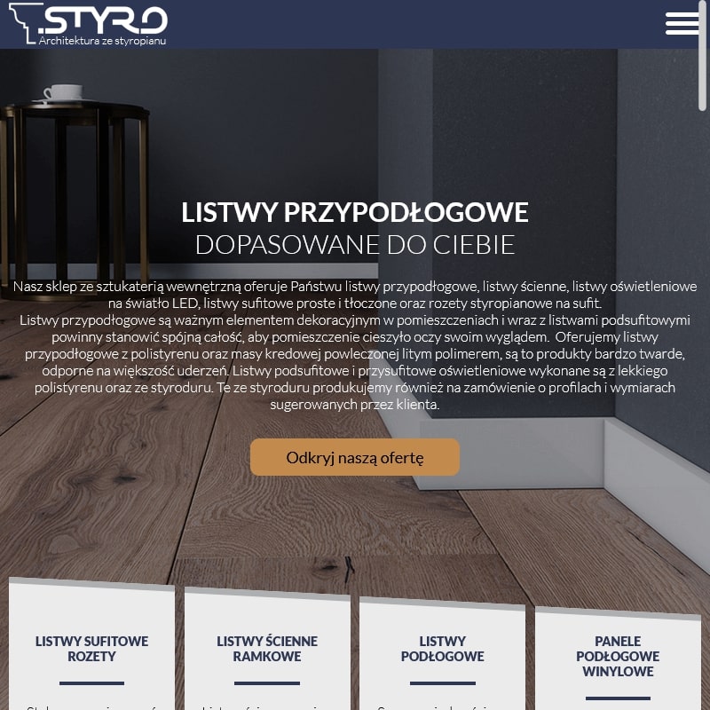 Listwa przysufitowa karniszowa