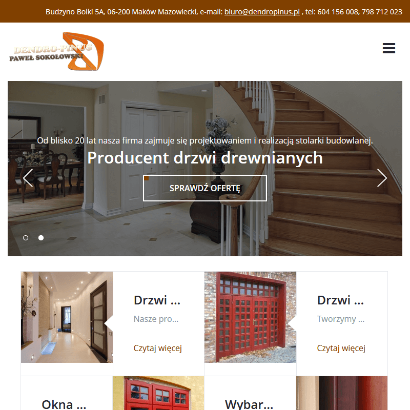 Producent drzwi wewnętrznych drewnianych - Płock